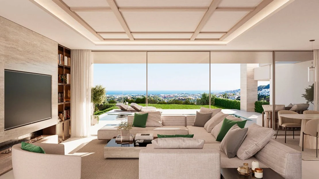Altura Residences — frontal view van de villa met terrassen en zwembad