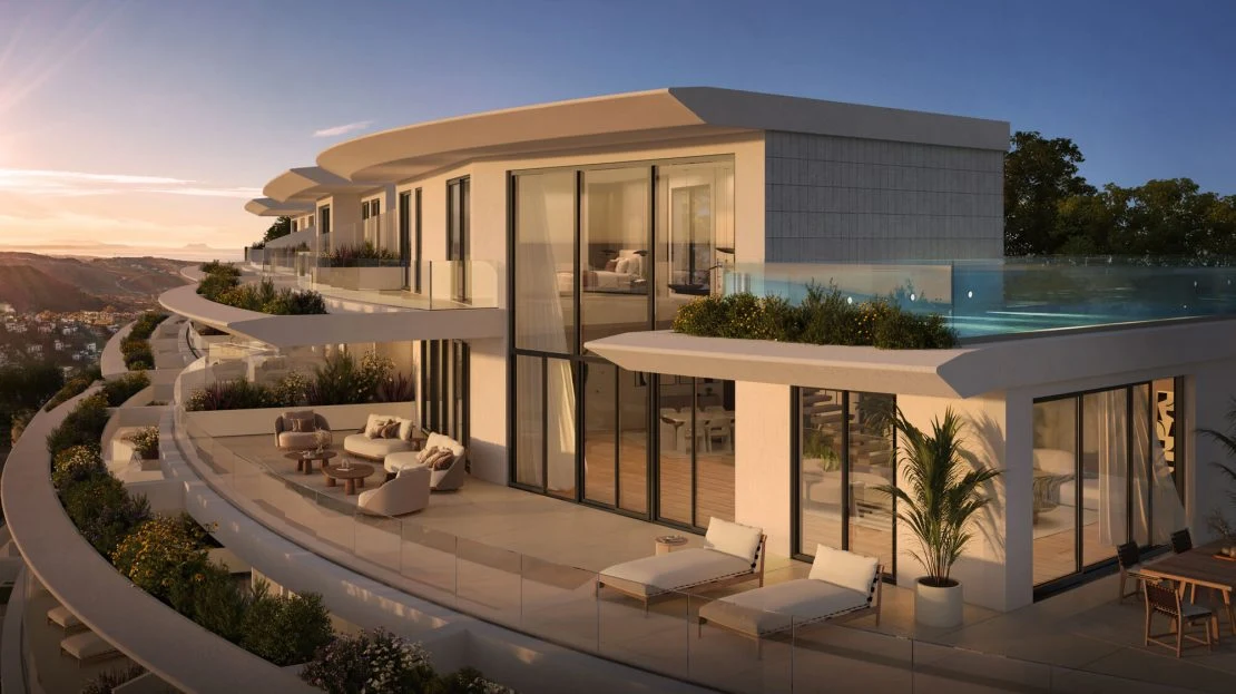 Penthouse Azurean met panoramisch zeezicht en ruim terras
