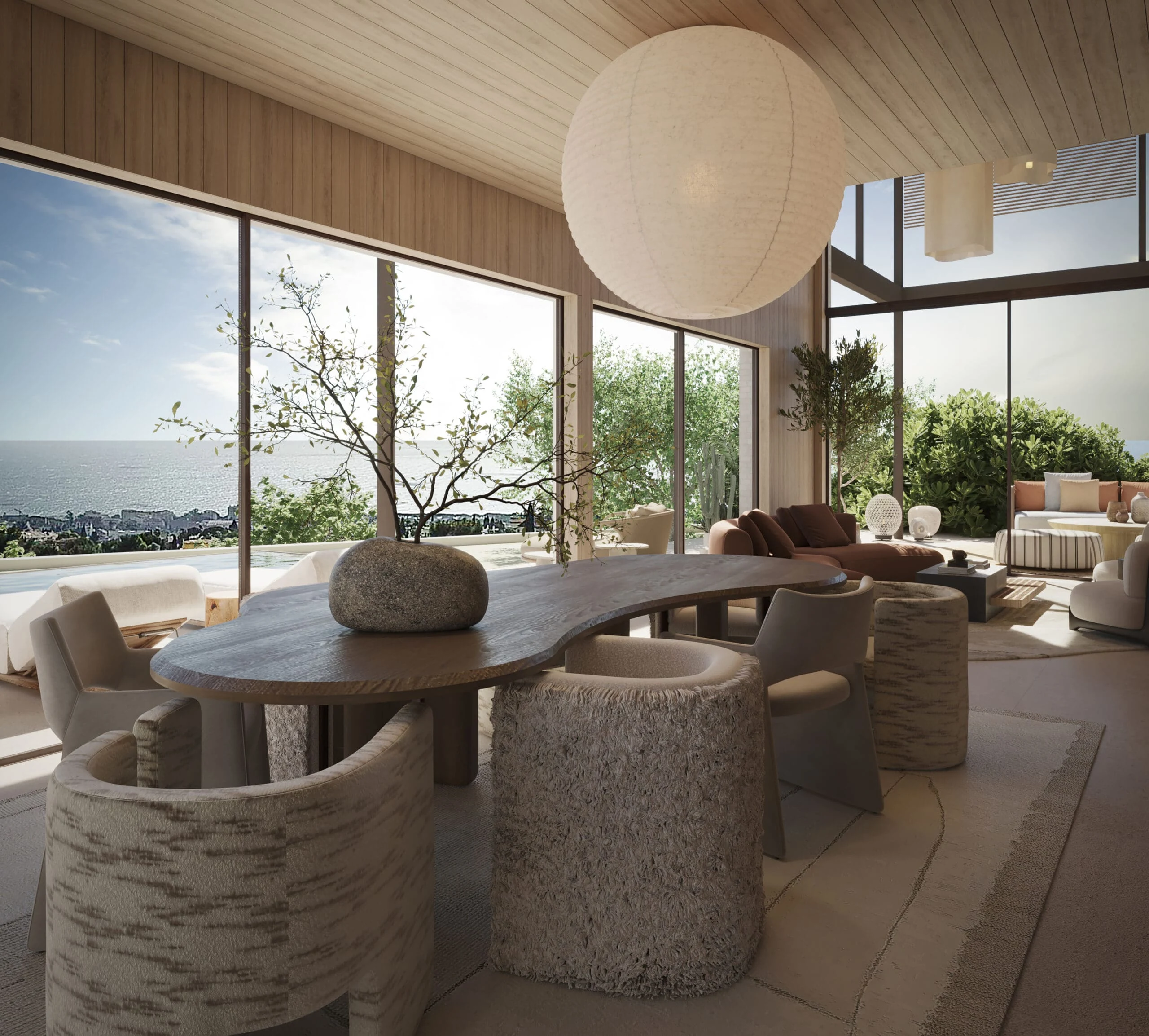 Camojan Six Marbella villa salon met zeezicht