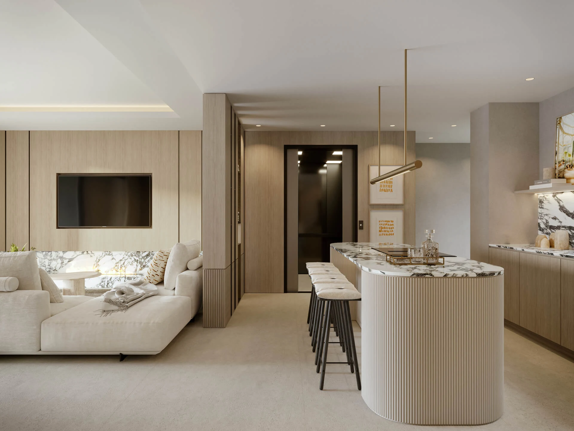 Interieur salon Golden Eight Cabopino Marbella