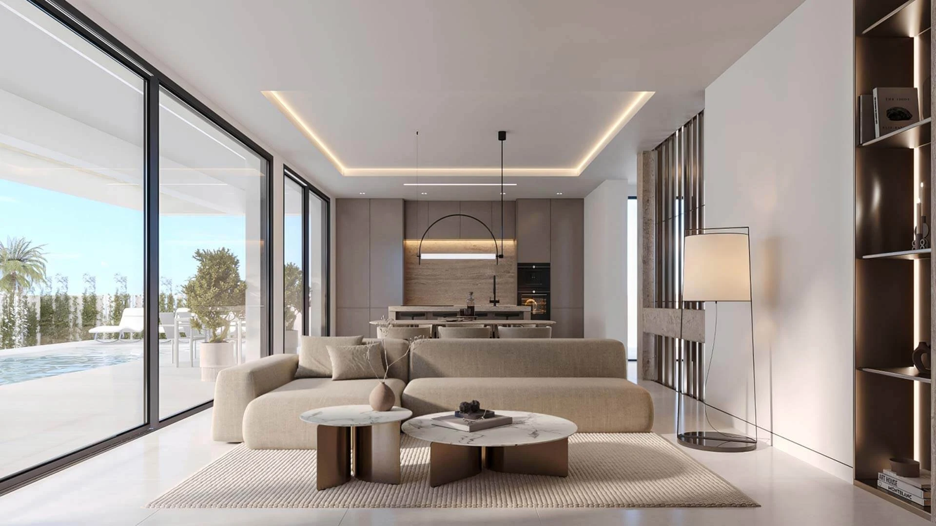 Lichte woonkamer in een villa van Lantana Villa's