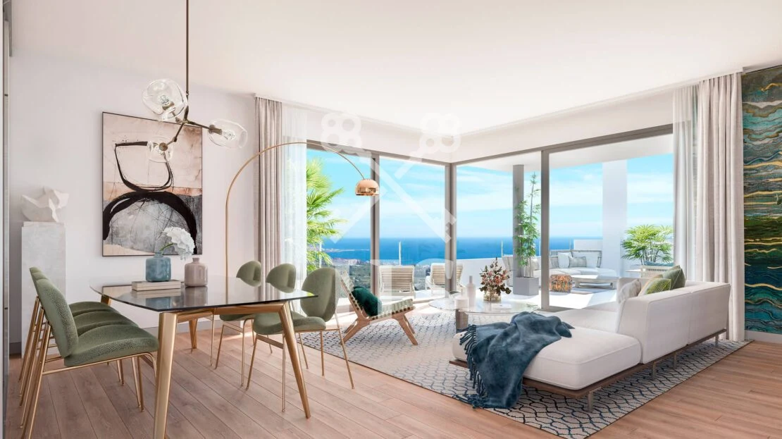 Woonkamer van een Bon Air appartement