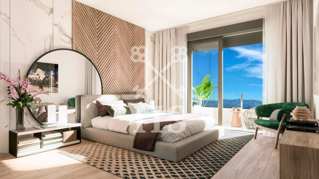 Slaapkamer van een Bon Air appartement