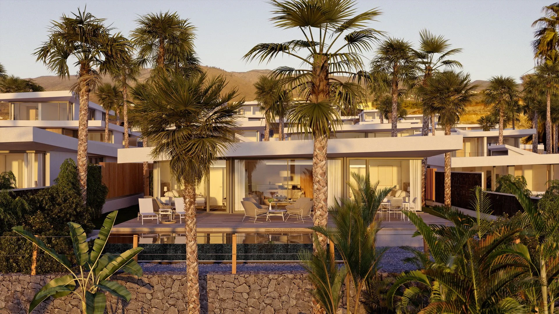 Las Villas del Tenis Tenerife zonsondergang