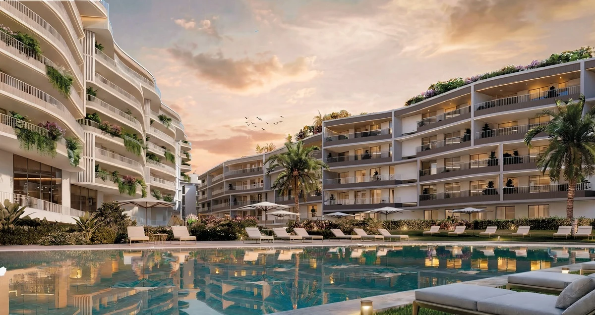 Magna Torremolinos — buitenzwembad bij schemering