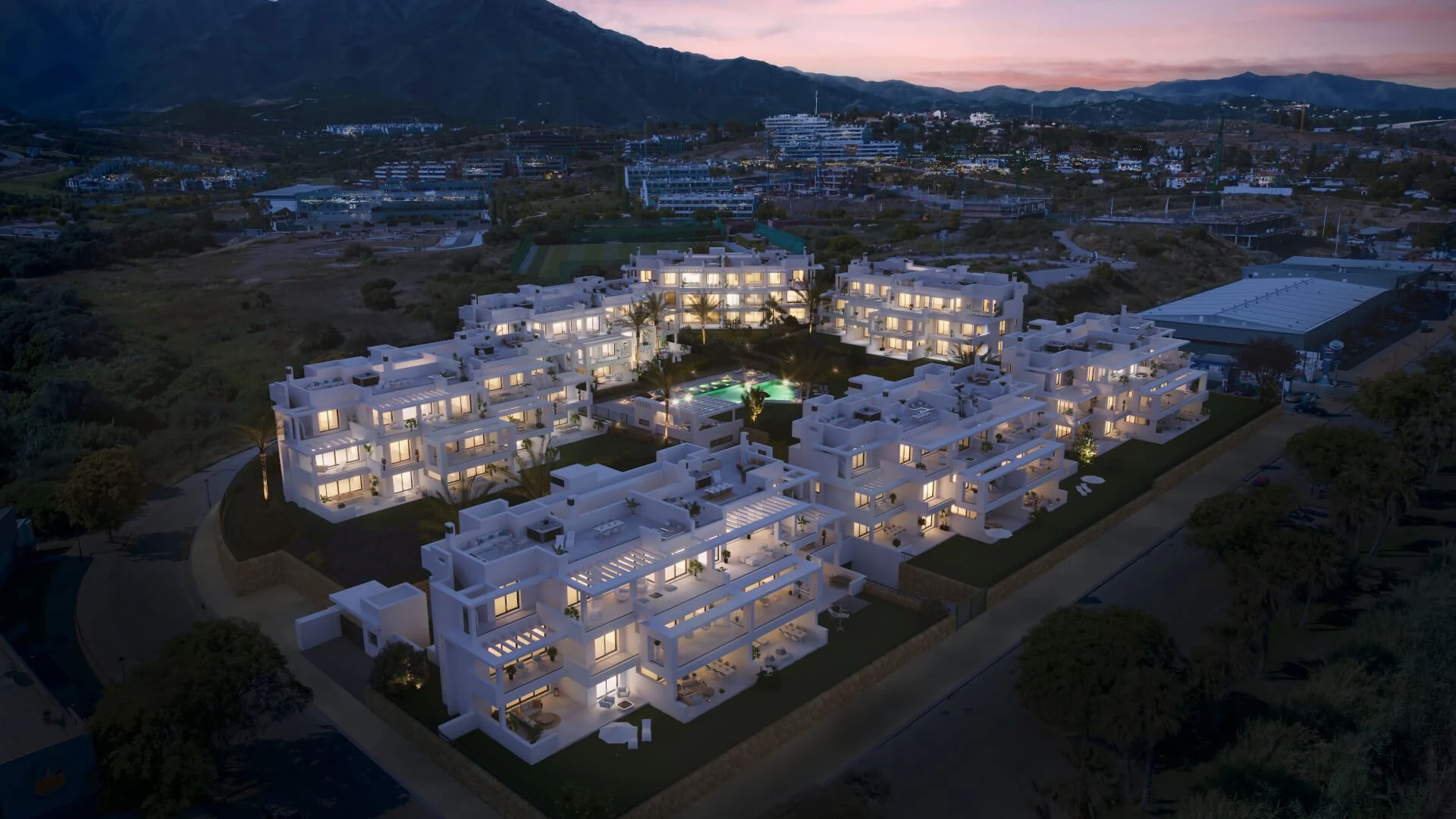 Mãla Kai Estepona exterieur nacht verlichting