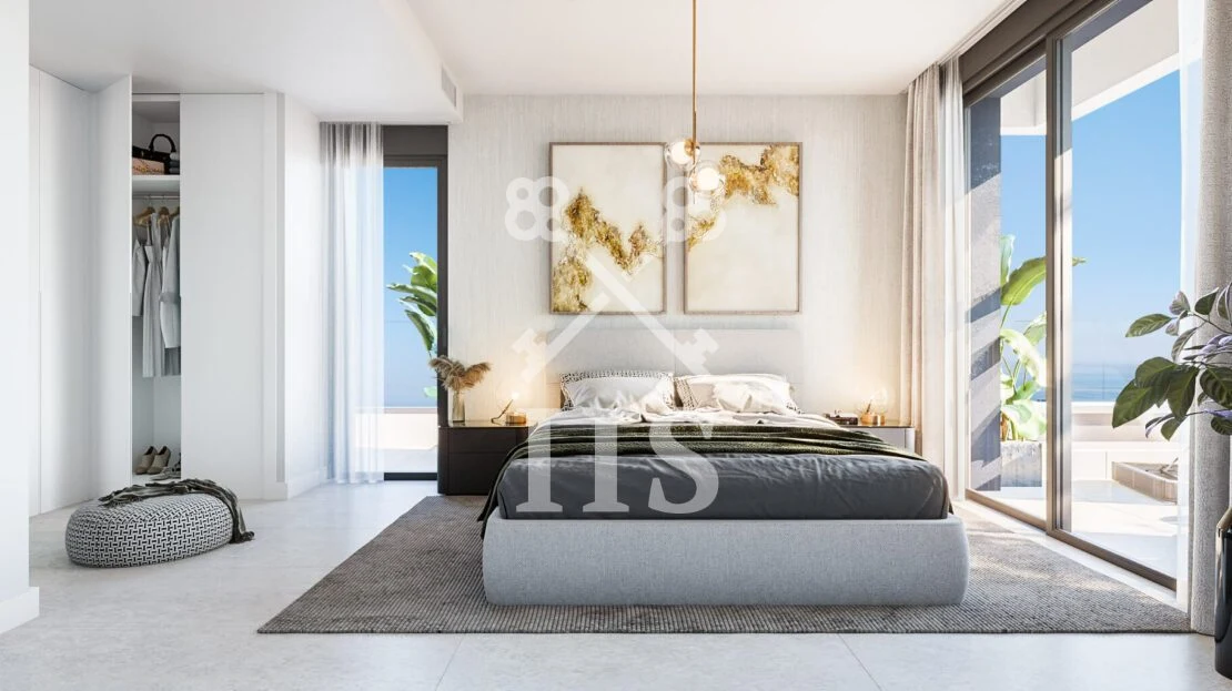 Hoofdslaapkamer van een Medblue appartement