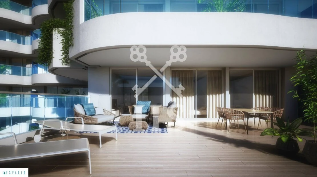 Terras van een Nova Marina appartement