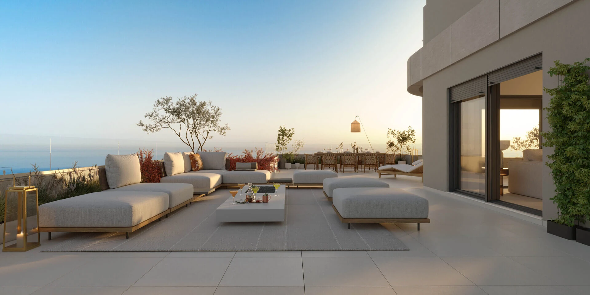 Terras van een penthouse in One Oak