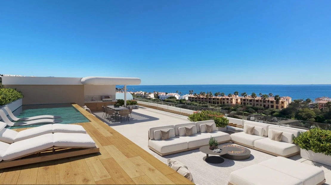 Solarium of rooftop terras van een Privilege Suites penthouse