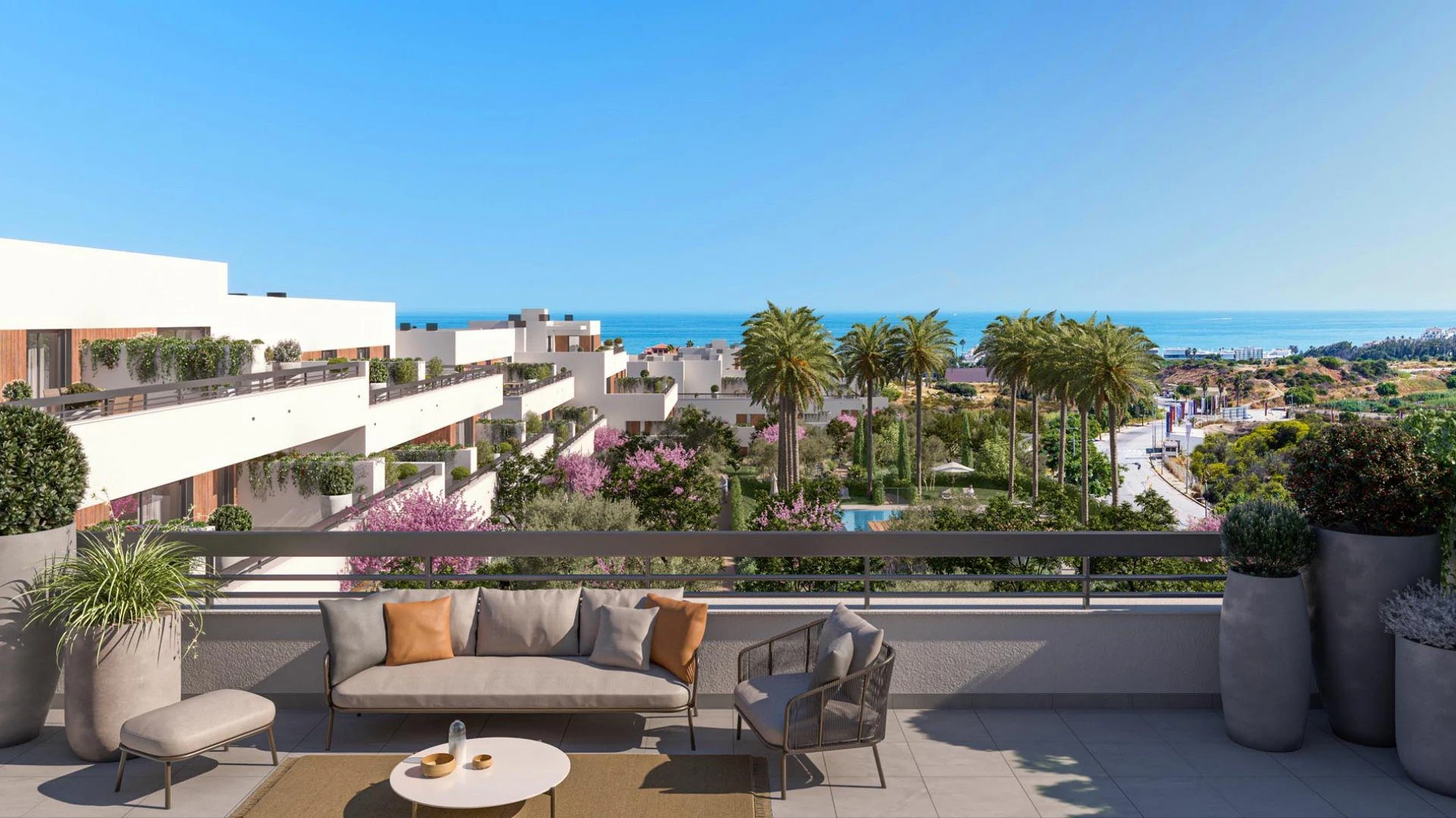 Sunset Bay Estepona zeezicht terras