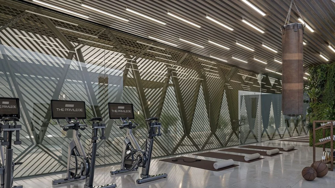 Moderne fitnessruimte in het complex