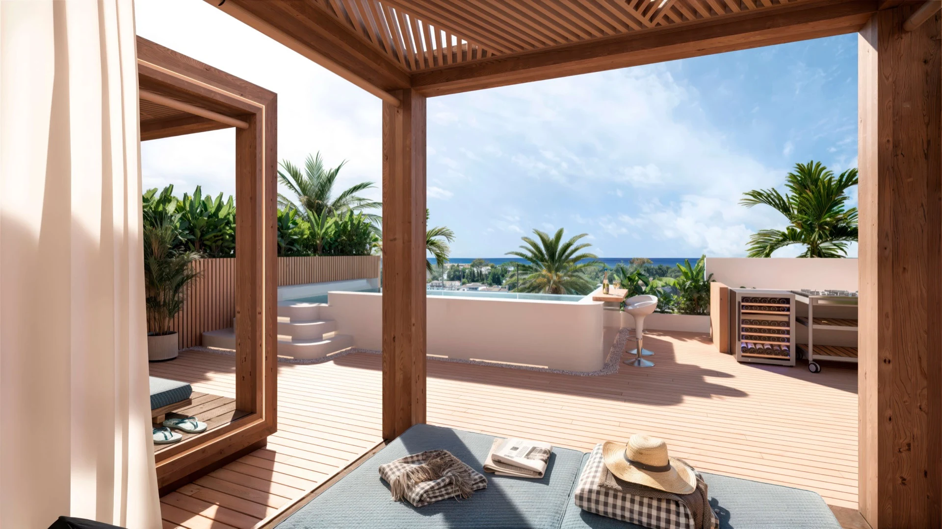 Terras van een penthouse in Upper101