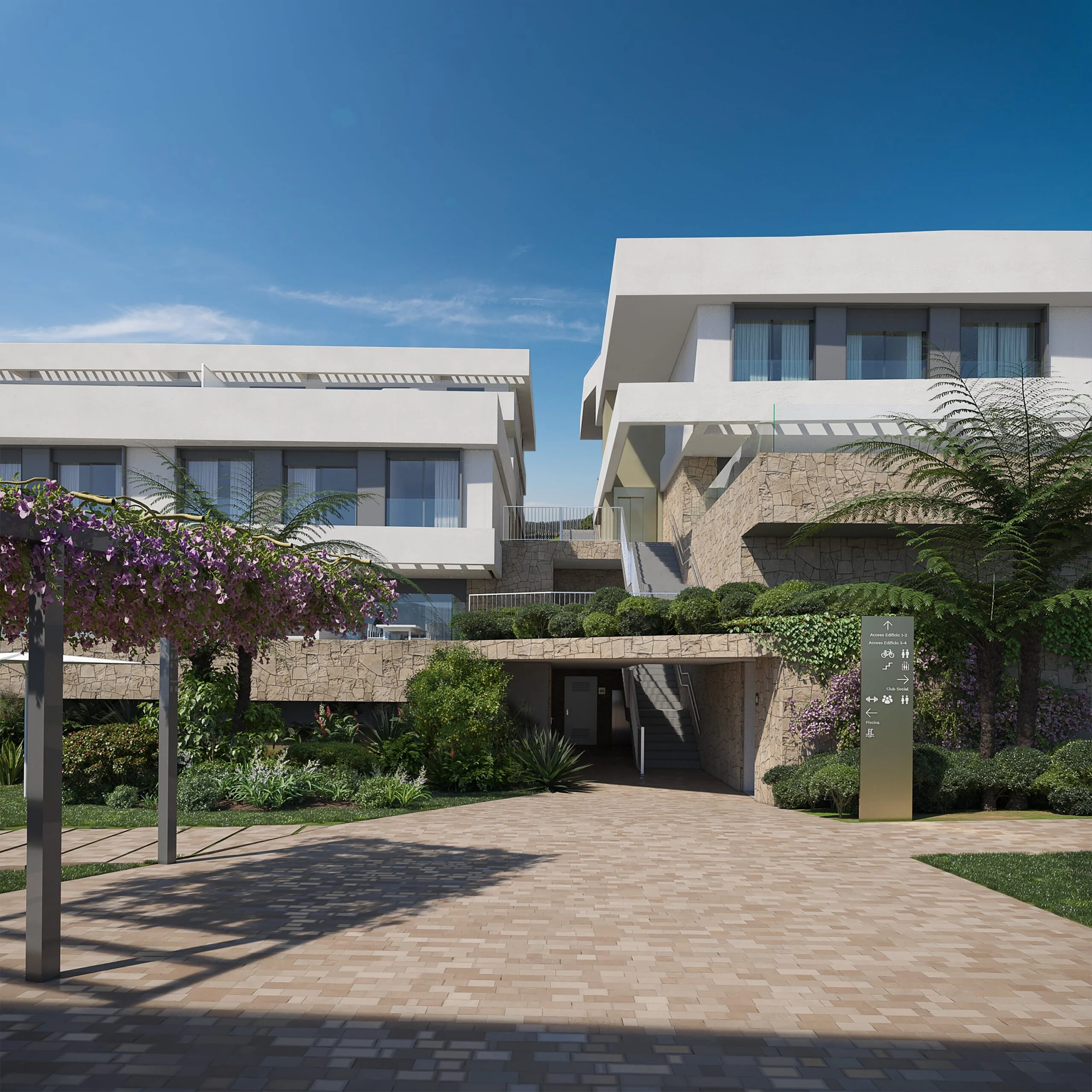 Zenity Indigo Estepona exterieur appartementen zijgevel