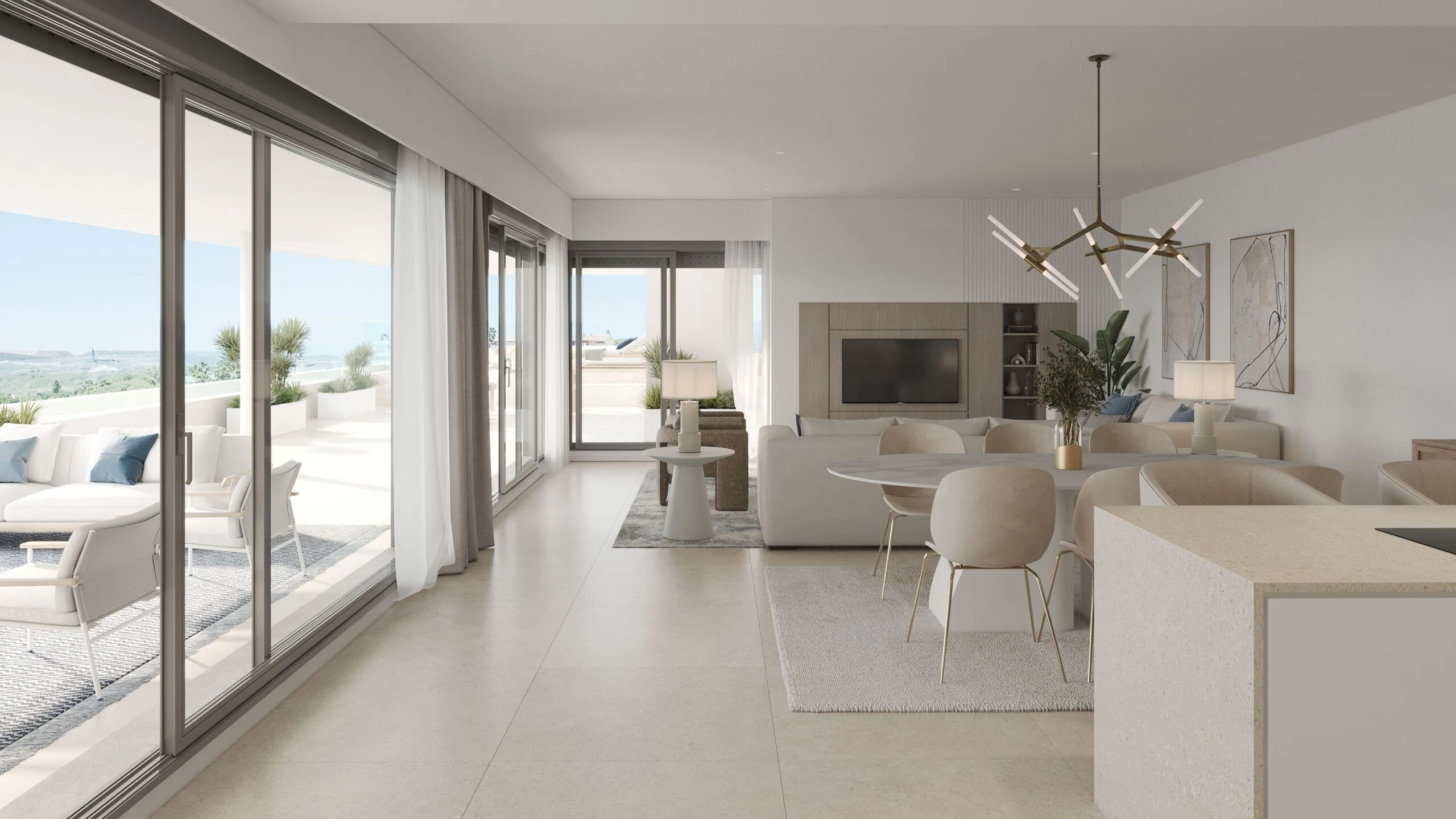 Zenity Indigo Estepona appartement salon licht